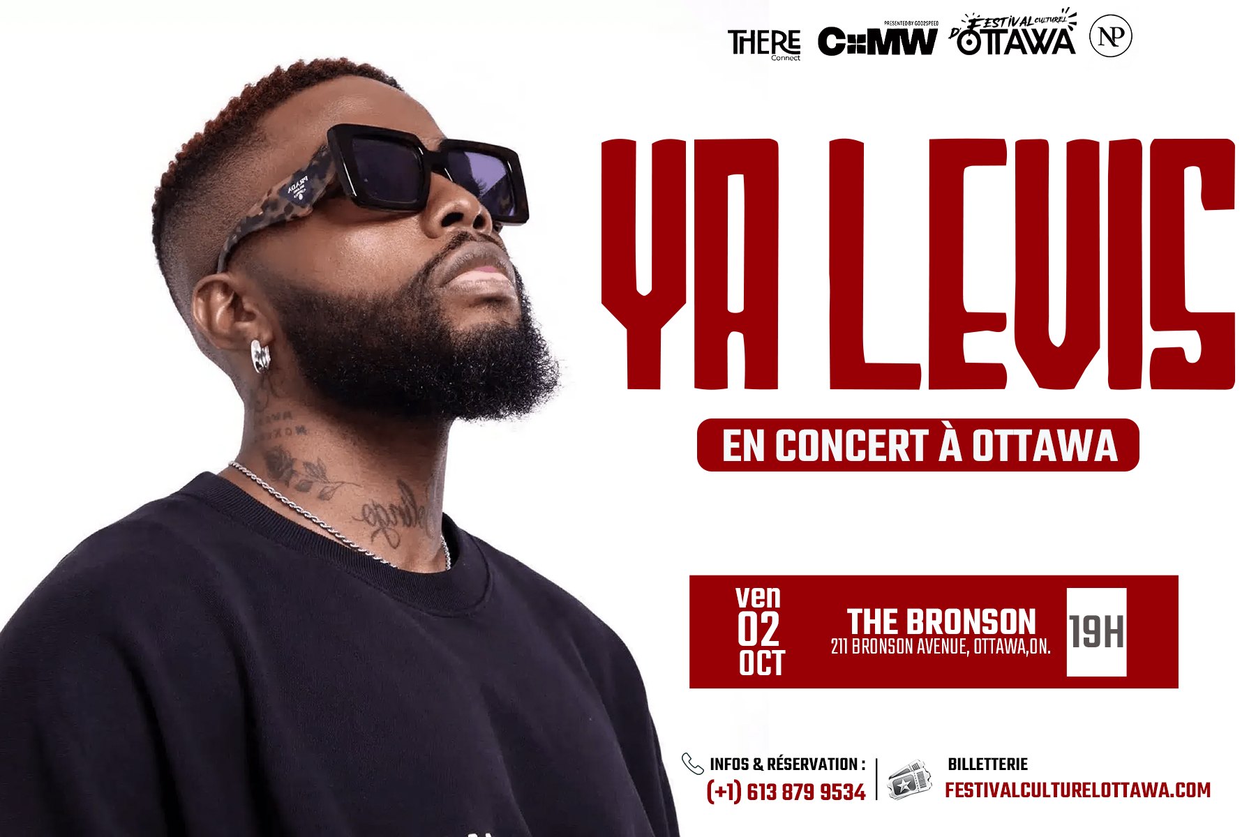 Affiche du Grand Concert Ya Levis, vendredi 2 octobre 2026 au Bronson Centre